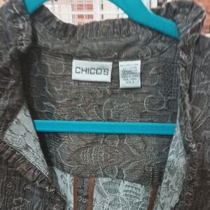 Chico's Elegant Brown Textured Jacket